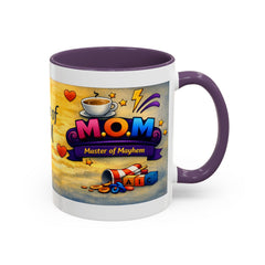 M.O.M. "Master of Mayhem" Accent Coffee Mug — Funny Mother's Day Gift