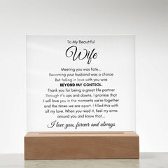 To My Wife Fate – Acrylic Square